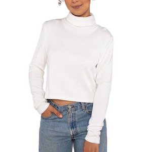 NWT White Cropped Turtleneck Minimalist Classic
